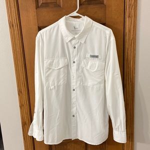 Field and Stream mens medium polyester shirt white